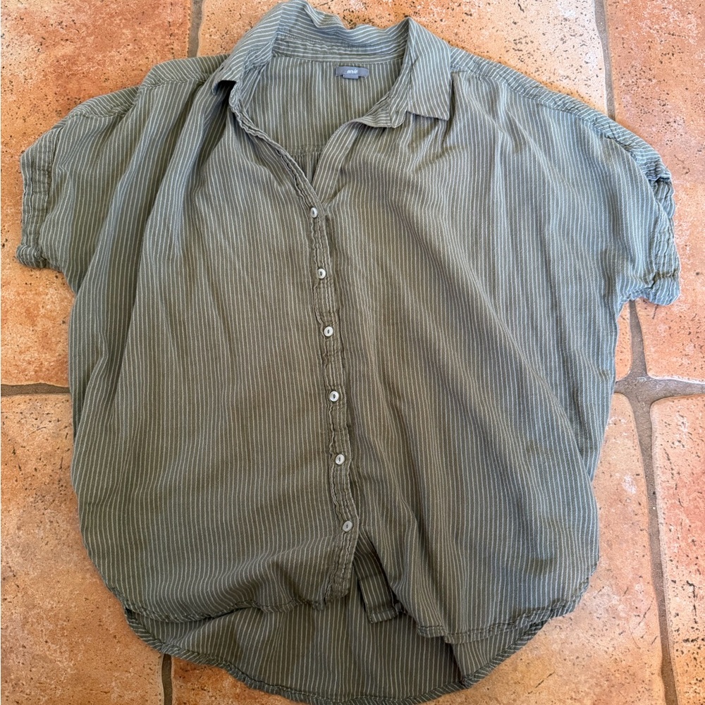Aerie Olive Green Oversized Button Down